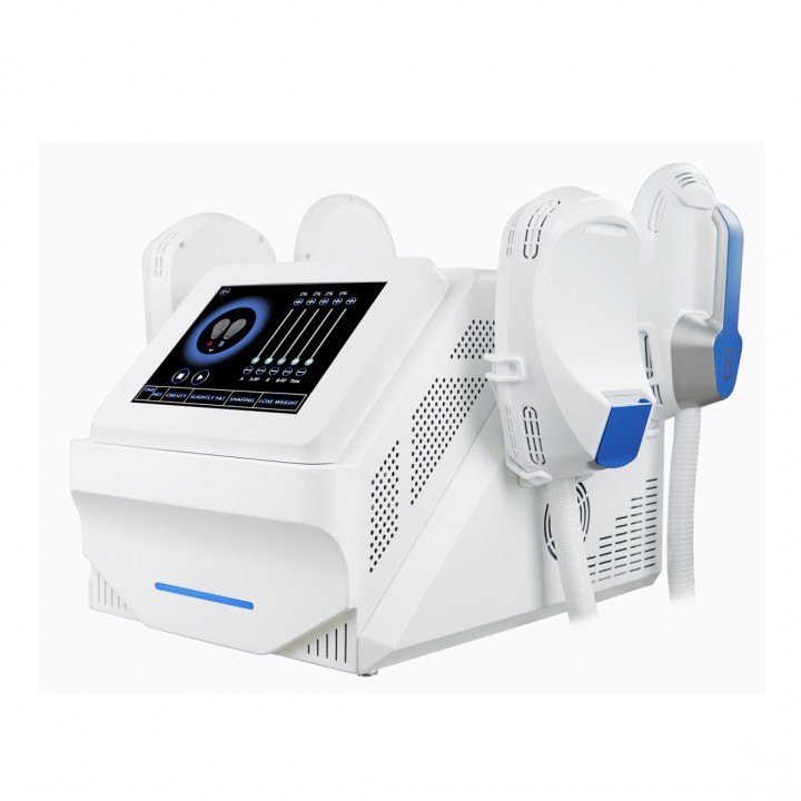 4 Handles Gym Equipment HI-EMT System electromagnetic Waves Body Massage Machine（white）