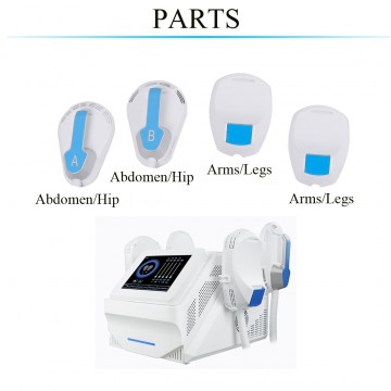 4 Handles Gym Equipment HI-EMT System electromagnetic Waves Body Massage Machine（white）