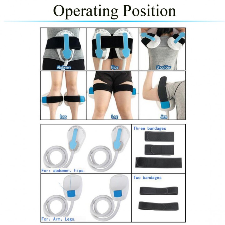 4 Handles Gym Equipment HI-EMT System electromagnetic Waves Body Massage Machine（white）